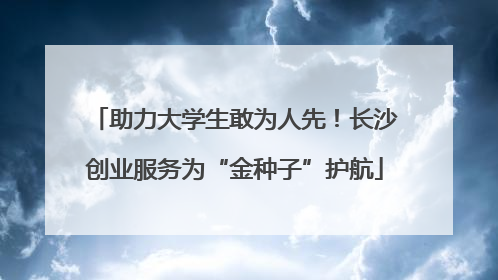 助力大学生敢为人先！长沙创业服务为“金种子”护航