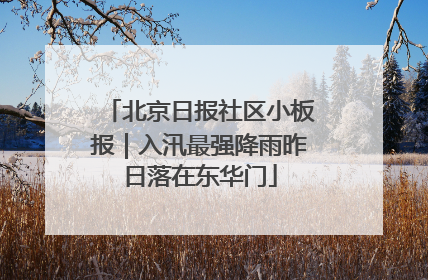 北京日报社区小板报｜入汛最强降雨昨日落在东华门