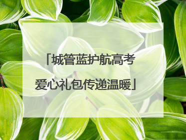 城管蓝护航高考 爱心礼包传递温暖