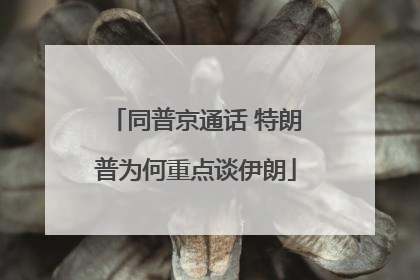 同普京通话 特朗普为何重点谈伊朗