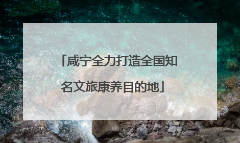 咸宁全力打造全国知名文旅康养目的地