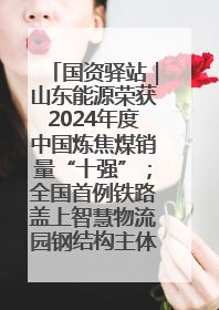 国资驿站｜山东能源荣获2024年度中国炼焦煤销量“十强”；全国首例铁路盖上智慧物流园钢结构主体完工