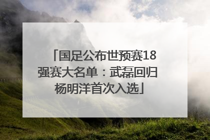 国足公布世预赛18强赛大名单：武磊回归 杨明洋首次入选