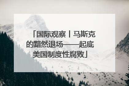 国际观察丨马斯克的黯然退场——起底美国制度性腐败