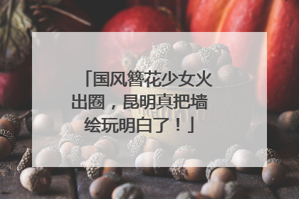 国风簪花少女火出圈，昆明真把墙绘玩明白了！