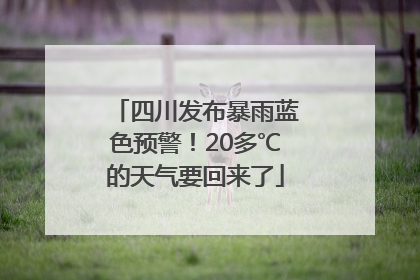 四川发布暴雨蓝色预警！20多℃的天气要回来了