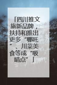 四川推文旅新品牌，扶持和推出更多“哪吒”、川菜美食等成“吸睛点”