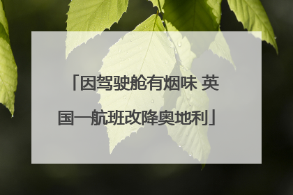 因驾驶舱有烟味 英国一航班改降奥地利
