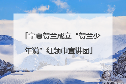宁夏贺兰成立“贺兰少年说”红领巾宣讲团