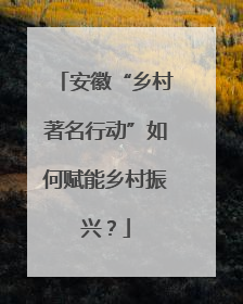 安徽“乡村著名行动”如何赋能乡村振兴？