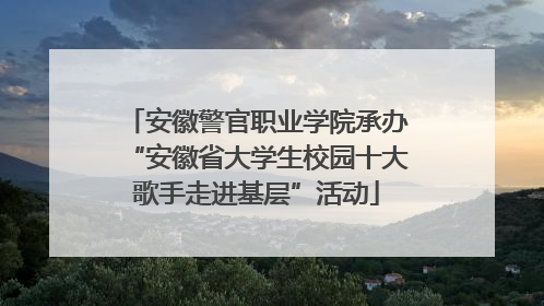 安徽警官职业学院承办“安徽省大学生校园十大歌手走进基层”活动
