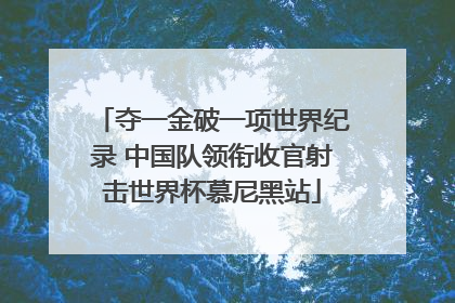 夺一金破一项世界纪录 中国队领衔收官射击世界杯慕尼黑站