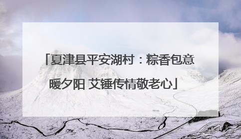 夏津县平安湖村：粽香包意暖夕阳 艾锤传情敬老心