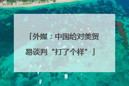 外媒：中国给对美贸易谈判“打了个样”