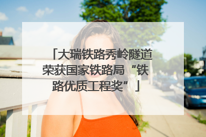 大瑞铁路秀岭隧道荣获国家铁路局“铁路优质工程奖”