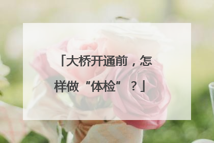 大桥开通前，怎样做“体检”？