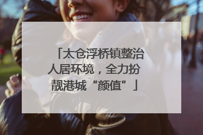 太仓浮桥镇整治人居环境，全力扮靓港城“颜值”