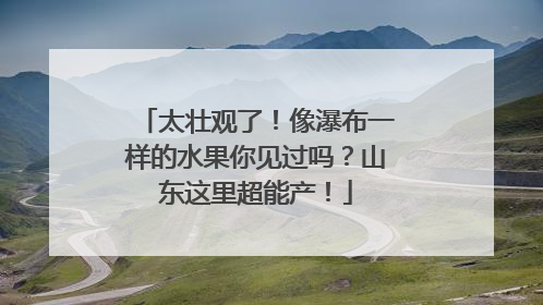 太壮观了！像瀑布一样的水果你见过吗？山东这里超能产！