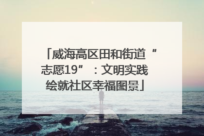 威海高区田和街道“志愿19”：文明实践绘就社区幸福图景