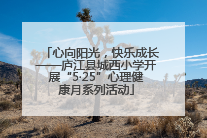 心向阳光，快乐成长——庐江县城西小学开展“5·25”心理健康月系列活动