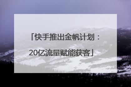 快手推出金帆计划：20亿流量赋能获客