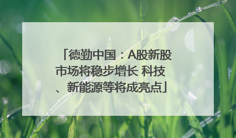 德勤中国：A股新股市场将稳步增长 科技、新能源等将成亮点