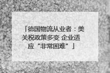 德国物流从业者：美关税政策多变 企业适应“非常困难”
