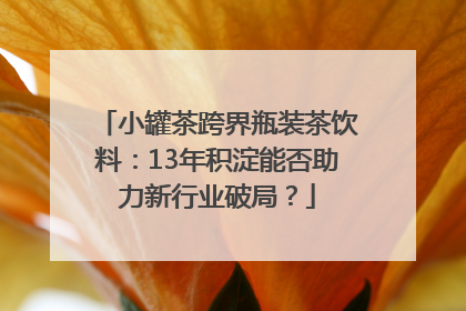 小罐茶跨界瓶装茶饮料：13年积淀能否助力新行业破局？