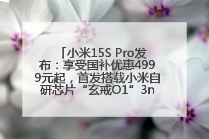 小米15S Pro发布：享受国补优惠4999元起，首发搭载小米自研芯片“玄戒O1”3nm旗舰处理器