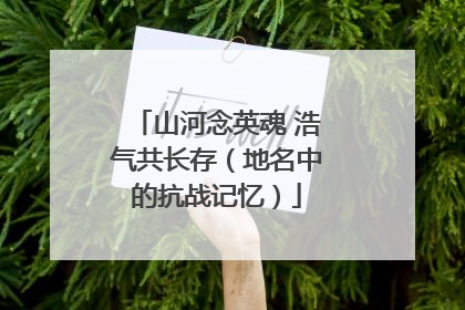 山河念英魂 浩气共长存（地名中的抗战记忆）