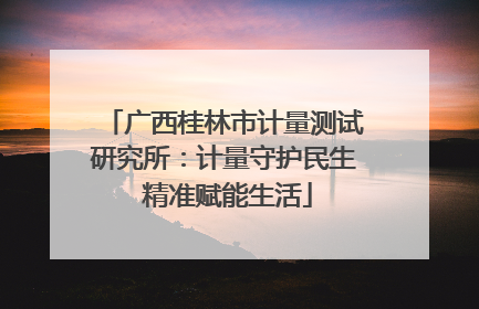 广西桂林市计量测试研究所：计量守护民生 精准赋能生活