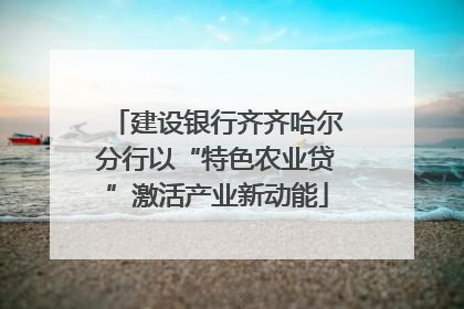 建设银行齐齐哈尔分行以“特色农业贷”激活产业新动能