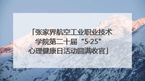 张家界航空工业职业技术学院第二十届“5·25”心理健康日活动圆满收官