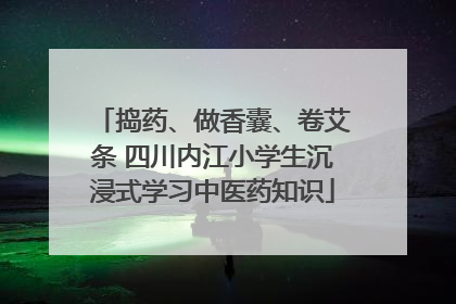 捣药、做香囊、卷艾条 四川内江小学生沉浸式学习中医药知识