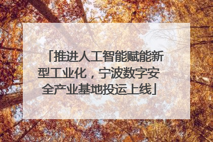 推进人工智能赋能新型工业化，宁波数字安全产业基地投运上线