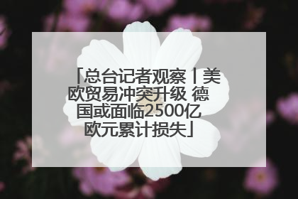 总台记者观察丨美欧贸易冲突升级 德国或面临2500亿欧元累计损失