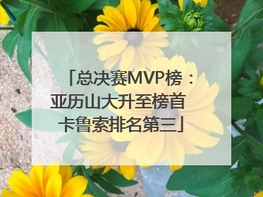 总决赛MVP榜：亚历山大升至榜首 卡鲁索排名第三