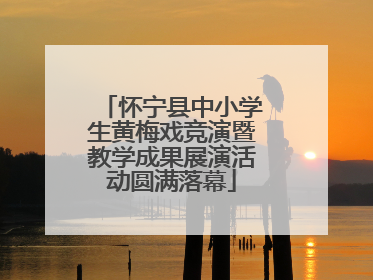 怀宁县中小学生黄梅戏竞演暨教学成果展演活动圆满落幕
