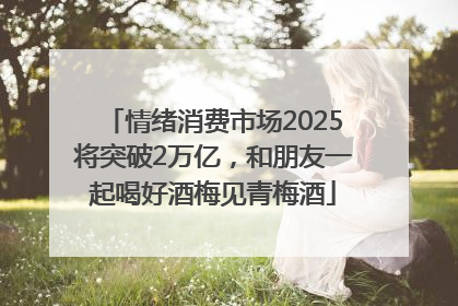 情绪消费市场2025将突破2万亿，和朋友一起喝好酒梅见青梅酒