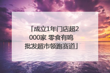 成立1年门店超2000家 零食有鸣批发超市领跑赛道