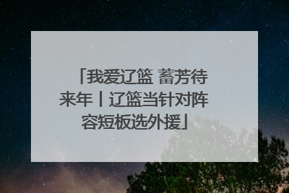 我爱辽篮 蓄芳待来年丨辽篮当针对阵容短板选外援