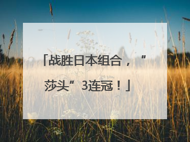 战胜日本组合，“莎头”3连冠！