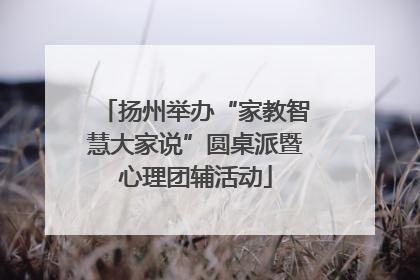 扬州举办“家教智慧大家说”圆桌派暨心理团辅活动