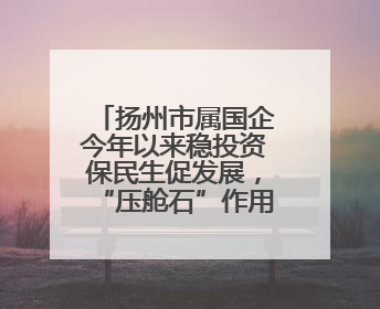 扬州市属国企今年以来稳投资保民生促发展，“压舱石”作用凸显