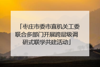 枣庄市委市直机关工委联合多部门开展跨层级调研式联学共建活动