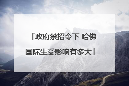 政府禁招令下 哈佛国际生受影响有多大