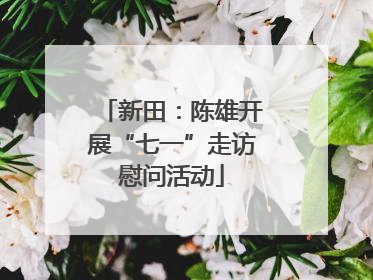 新田：陈雄开展“七一”走访慰问活动
