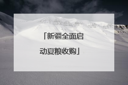 新疆全面启动夏粮收购