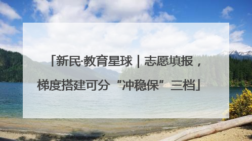 新民·教育星球｜志愿填报，梯度搭建可分“冲稳保”三档