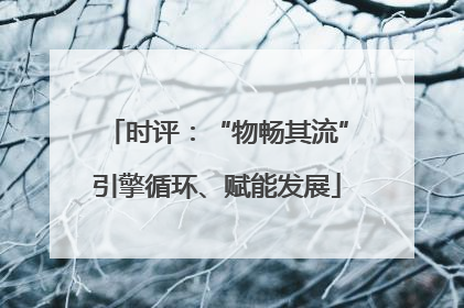 时评：“物畅其流”引擎循环、赋能发展